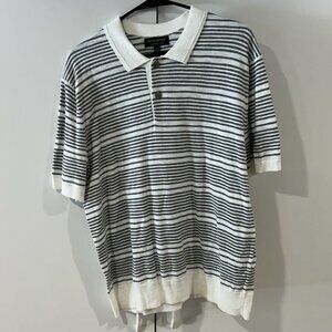 Banana Republic Men's Textured Striped Sweater Polo